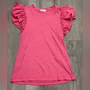 Goldie Pink Ruffle Sleeve tee -XS